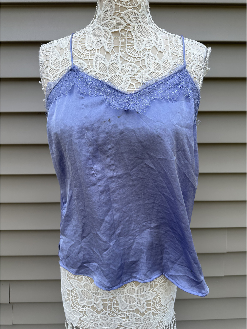 Nine West Lavender Lace Trim Cami Top Vintage Inspired